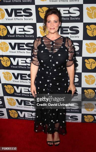 Actress Meredith Salenger attends the 16th Annual VES Awards at The Beverly Hilton Hotel on February 13, 2018 in Beverly Hills, California.