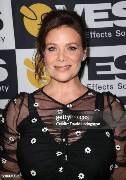 Actress Meredith Salenger attends the 16th Annual VES Awards at The Beverly Hilton Hotel on February 13, 2018 in Beverly Hills, California.