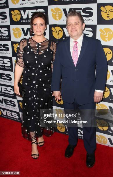 Actress Meredith Salenger and husband actor Patton Oswalt attend the 16th Annual VES Awards at The Beverly Hilton Hotel on February 13, 2018 in...