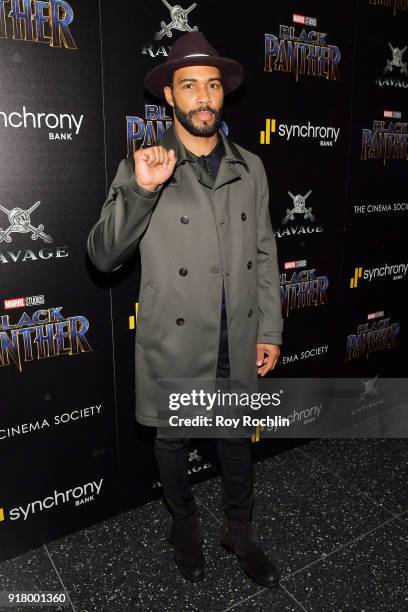 Actor Omari Hardwick attends the screening of Marvel Studios' "Black Panther" hosted by The Cinema Society on February 13, 2018 in New York City.