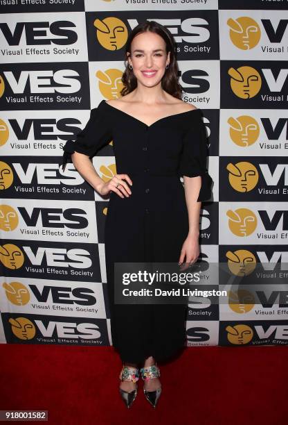 Actress Elizabeth Henstridge attends the 16th Annual VES Awards at The Beverly Hilton Hotel on February 13, 2018 in Beverly Hills, California.