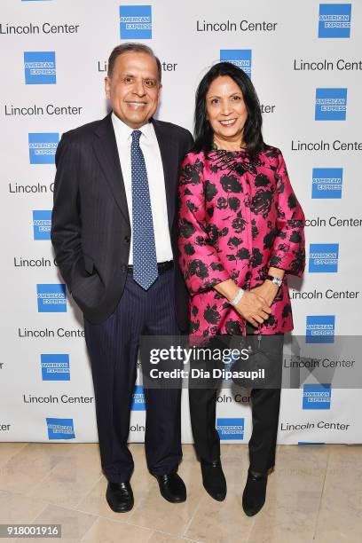 Ash Gupta and Anita Gupta attend the Winter Gala at Lincoln Center at Alice Tully Hall on February 13, 2018 in New York City.