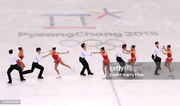Valentina Marchei and Ondrej Hotarek of Italy compete during the Pair Skating Short Program on day five of the PyeongChang 2018 Winter Olympics at...
