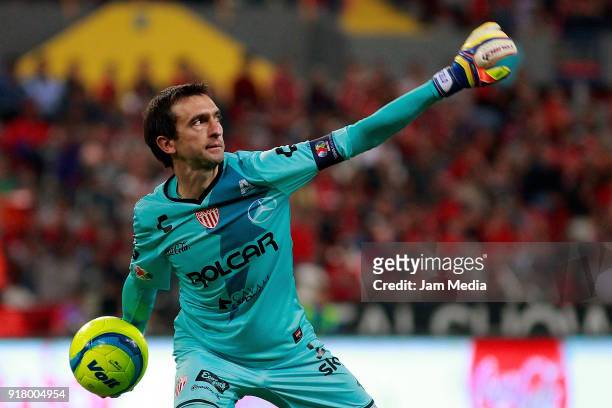 Marcelo Barovero goalkeeper of Necaxa throws the ball during the 7th round match between Atlas and Necaxa as part of the Torneo Clausura 2018 Liga MX...