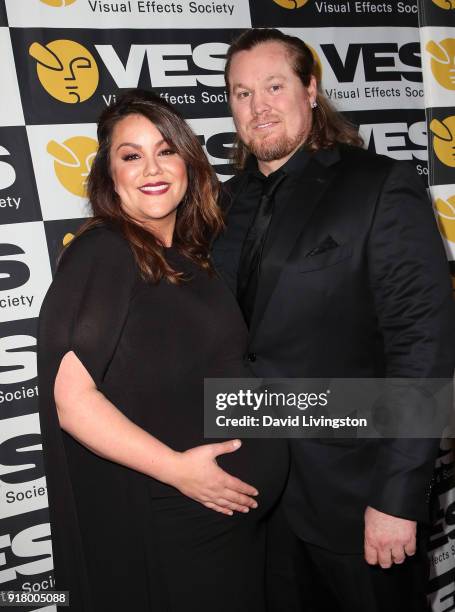 Actress Katy Mixon and Breaux Greer attend the 16th Annual VES Awards at The Beverly Hilton Hotel on February 13, 2018 in Beverly Hills, California.