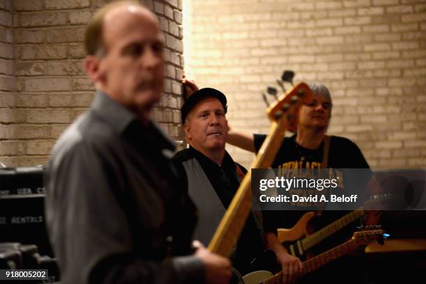 Jeff Bailey, David Middleton & Paul Tiers of Waxing Poetics wait to perform during the Veer Music Awards at Waterside District on February 13, 2018...
