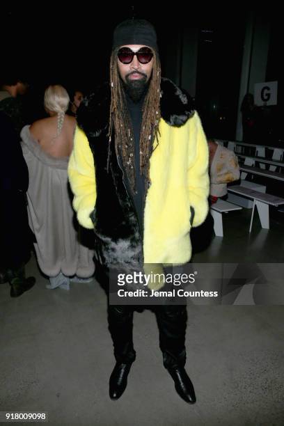 Stylist Ty Hunter attends The Blonds front row during New York Fashion Week: The Shows at Gallery I at Spring Studios on February 13, 2018 in New...