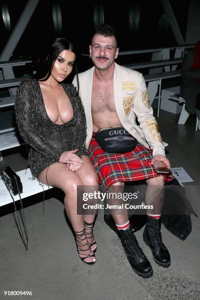 Amra Olevic and Sammy M attends The Blonds front row during New York Fashion Week: The Shows at Gallery I at Spring Studios on February 13, 2018 in...