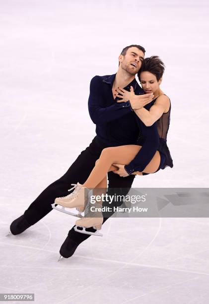 Meagan Duhamel and Eric Radford of Canada compete during the Pair Skating Short Program on day five of the PyeongChang 2018 Winter Olympics at...