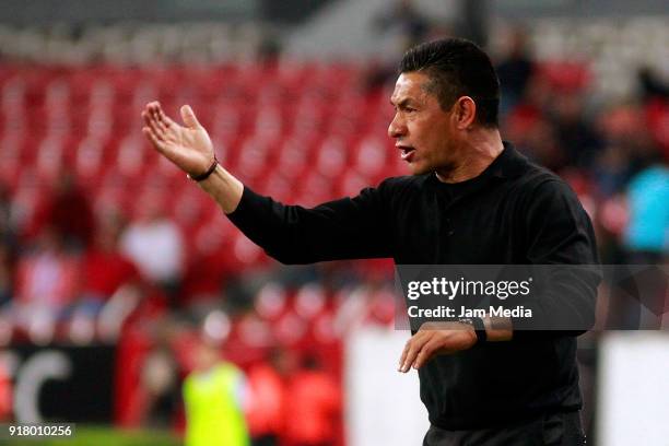 Ignacio Ambriz coach of Necaxa gestures during the 7th round match between Atlas and Necaxa as part of the Torneo Clausura 2018 Liga MX at Jalisco...