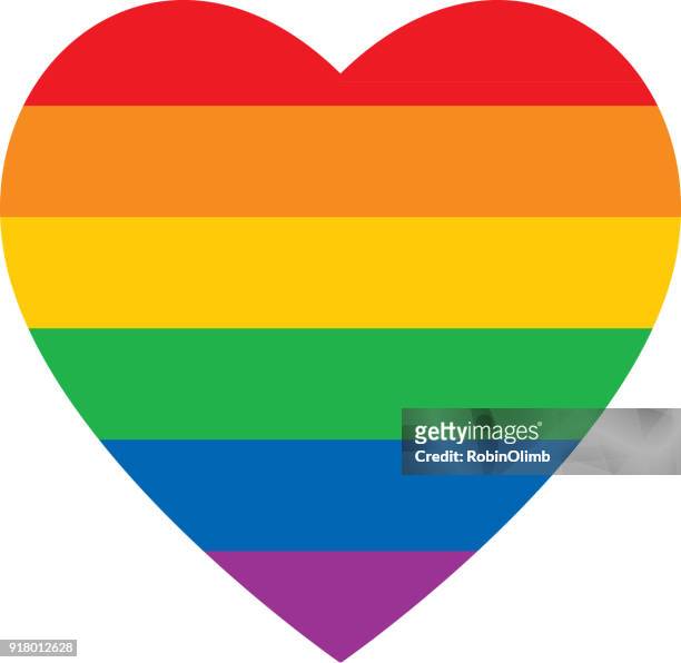 stockillustraties, clipart, cartoons en iconen met rainbow hart pictogram vet - gay