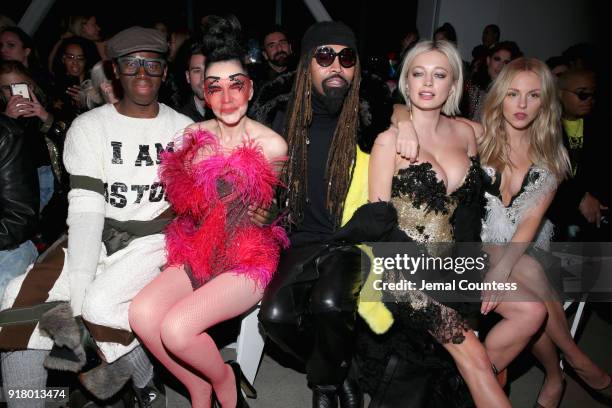 Alexander, Susanne Bartch, Ty Hunter, Caroline Vreeland, and Iskra Lawrence attend The Blonds front row during New York Fashion Week: The Shows at...