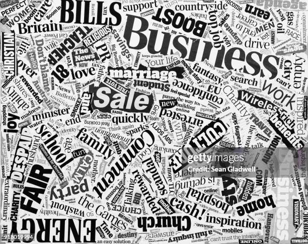 black and white news headlines - primeira página de jornal imagens e fotografias de stock