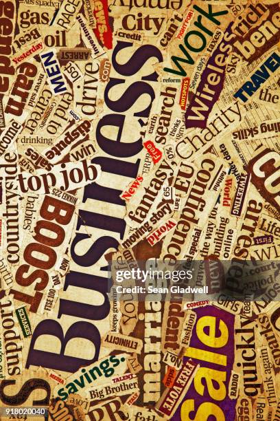 business news - ripped newspaper headline stock pictures, royalty-free photos & images