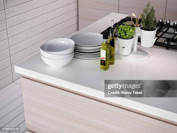 modern kitchen - porto san giorgio stock pictures, royalty-free photos & images