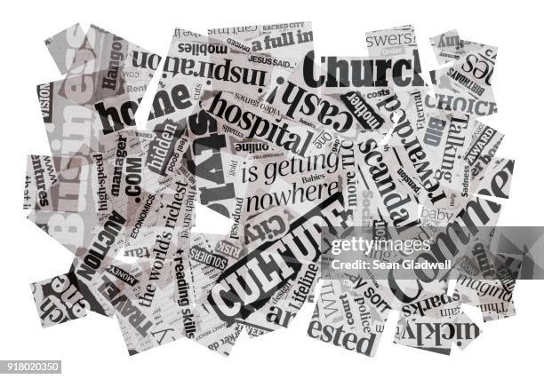 news headlines composition - literature abstract stock pictures, royalty-free photos & images