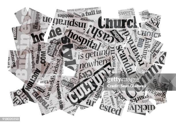 news headlines composition - primeira página de jornal imagens e fotografias de stock