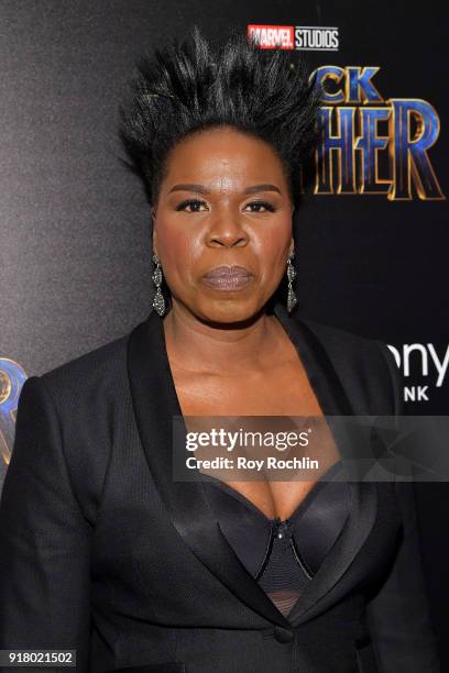 Comedian Leslie Jones attends the screening of Marvel Studios' "Black Panther" hosted by The Cinema Society on February 13, 2018 in New York City.