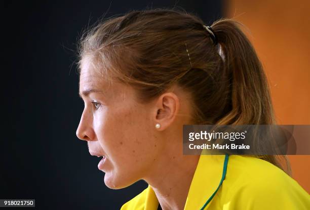 Jess Trengove during the Commonwealth Games Schools Assembly at Pennington Primary School on February 14, 2018 in Adelaide, Australia.