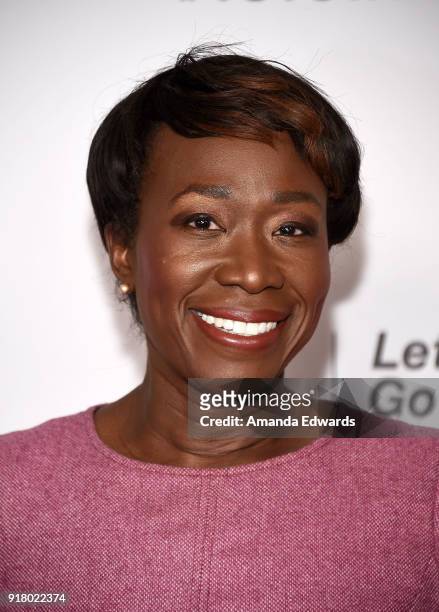 Journalist Joy-Ann Reid arrives at the 2018 Women In The World Los Angeles Salon at NeueHouse Hollywood on February 13, 2018 in Los Angeles,...