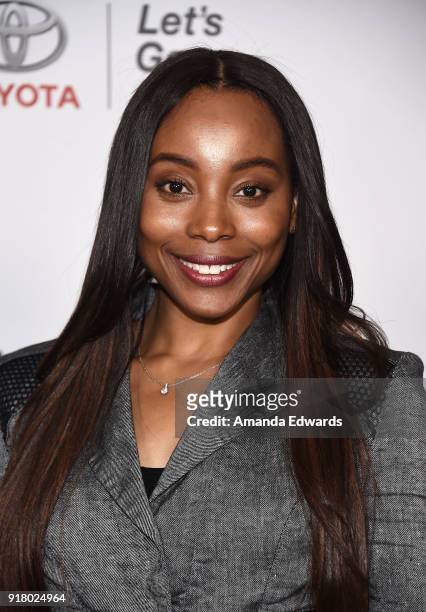 Actress Erica Ash arrives at the 2018 Women In The World Los Angeles Salon at NeueHouse Hollywood on February 13, 2018 in Los Angeles, California.
