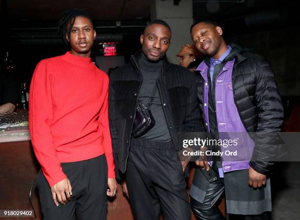 Guests attend the Heron Preston + Tequila Avion Dance Party in Celebration Of Heron Preston "Public Figure" at Public Arts on February 13, 2018 in...