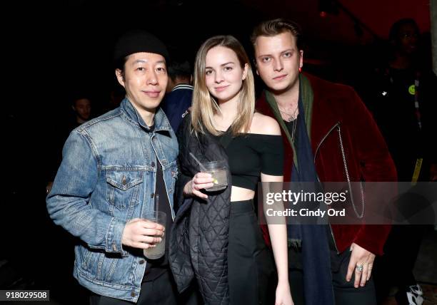 Guests attend the Heron Preston + Tequila Avion Dance Party in Celebration Of Heron Preston "Public Figure" at Public Arts on February 13, 2018 in...