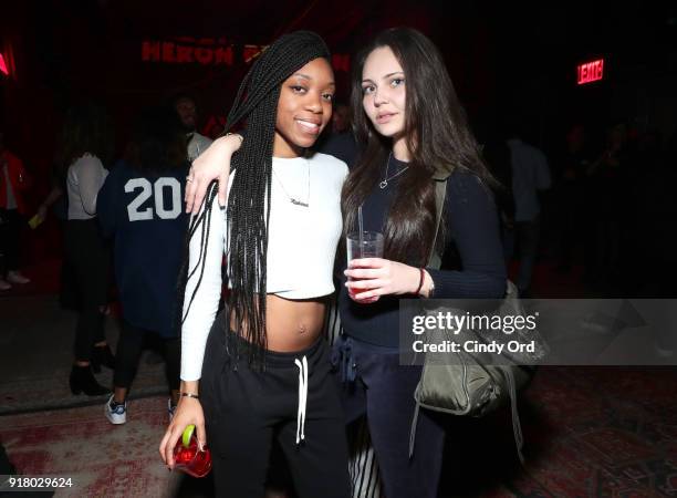 Guests attend the Heron Preston + Tequila Avion Dance Party in Celebration Of Heron Preston "Public Figure" at Public Arts on February 13, 2018 in...