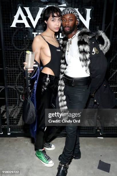 Odalys Pena and Gold Link attend the Heron Preston + Tequila Avion Dance Party in Celebration Of Heron Preston "Public Figure" at Public Arts on...