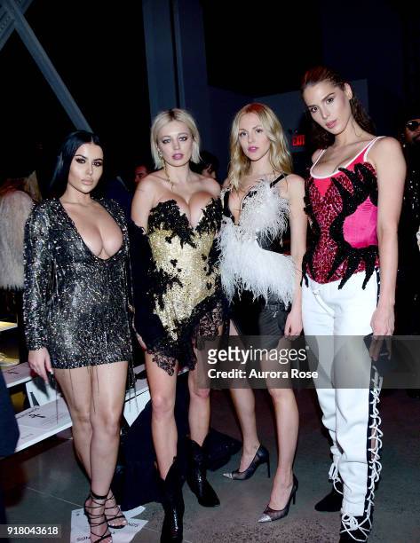 Amra Olevic, Caroline Vreeland, Shay Marie, and Carmen Carrera attend The Blonds Runway show during New York Fashion Week at Spring Studios on...
