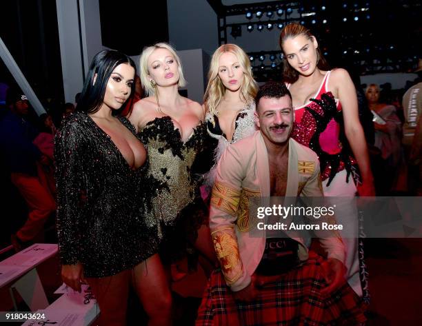 Amra Olevic, Caroline Vreeland, Shay Marie, Sammy M and Carmen Carrera attend The Blonds Runway show during New York Fashion Week at Spring Studios...