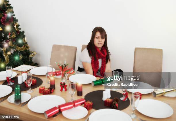nobody came to my christmas party - jilted stock pictures, royalty-free photos & images