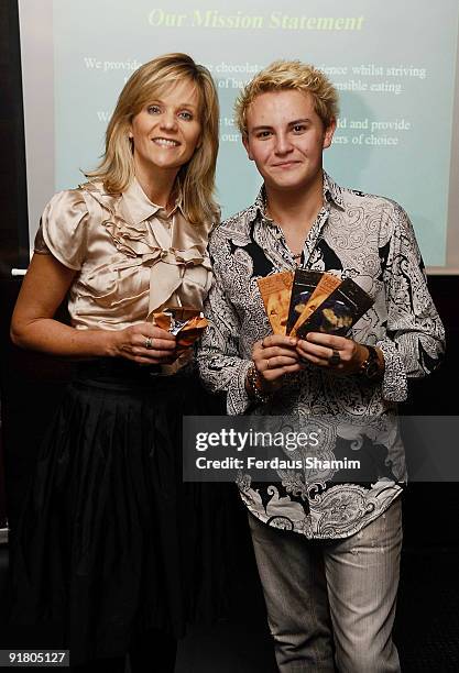 Linda Barker and Louis Barnett attend press launch for Chocolate Week on October 12, 2009 in London, England.