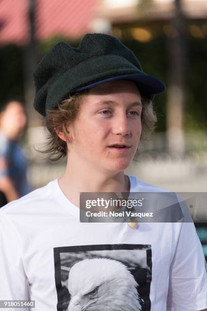 Red Gerard visits "Extra" at Universal Studios Hollywood on February 13, 2018 in Universal City, California.