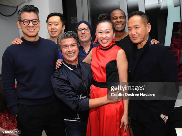 Designer Peter Som and Niki Cheng attend the 2018 Red & Gold Party at Calligaris SoHo on February 13, 2018 in New York City.