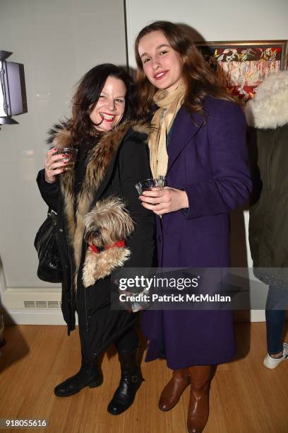 Brandi Benson and Anna Sofia Dasilanko attend Neil Grayson, Industrial Melanism, solo exhibition at Eykyn Maclean Gallery on February 13, 2018 in New...