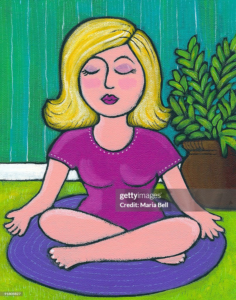 A woman doing yoga
