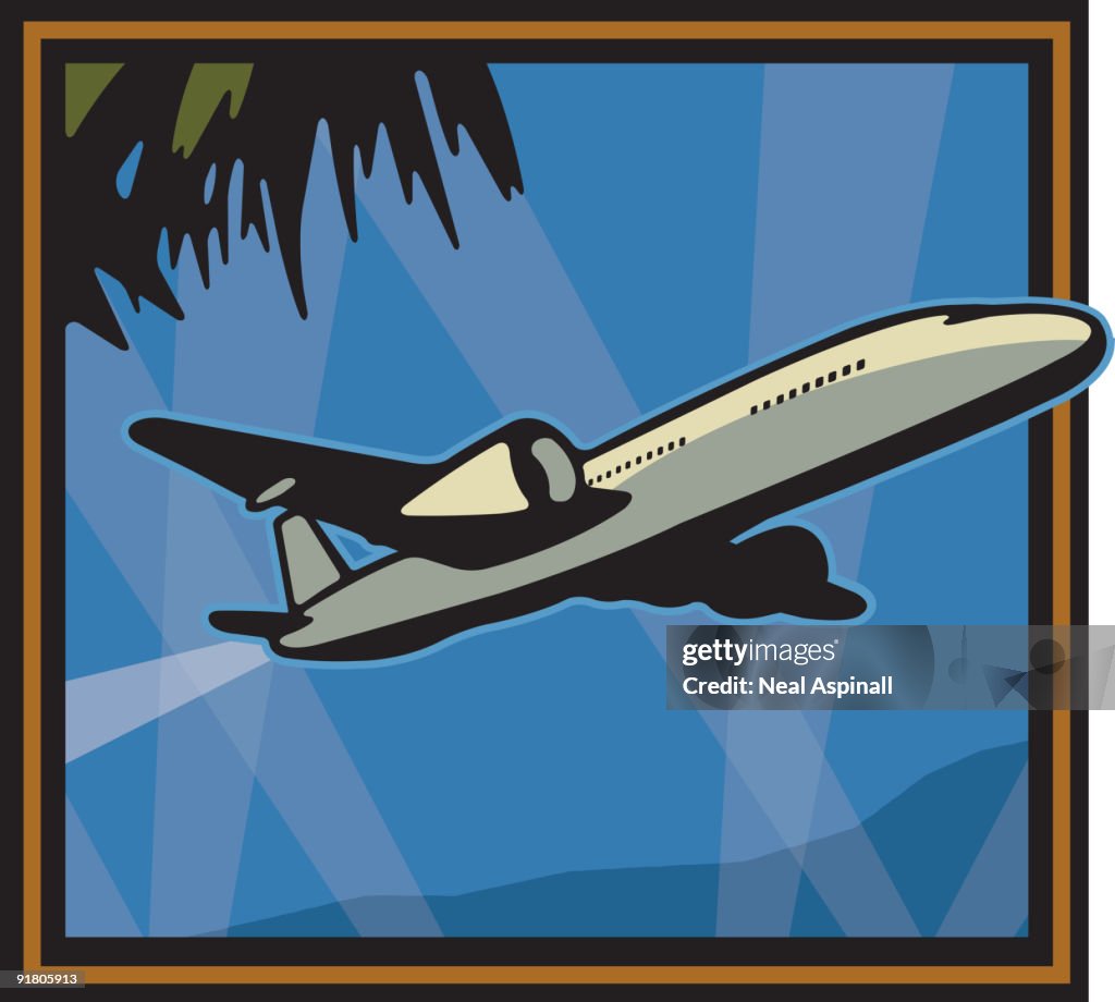 An airplane in the sky