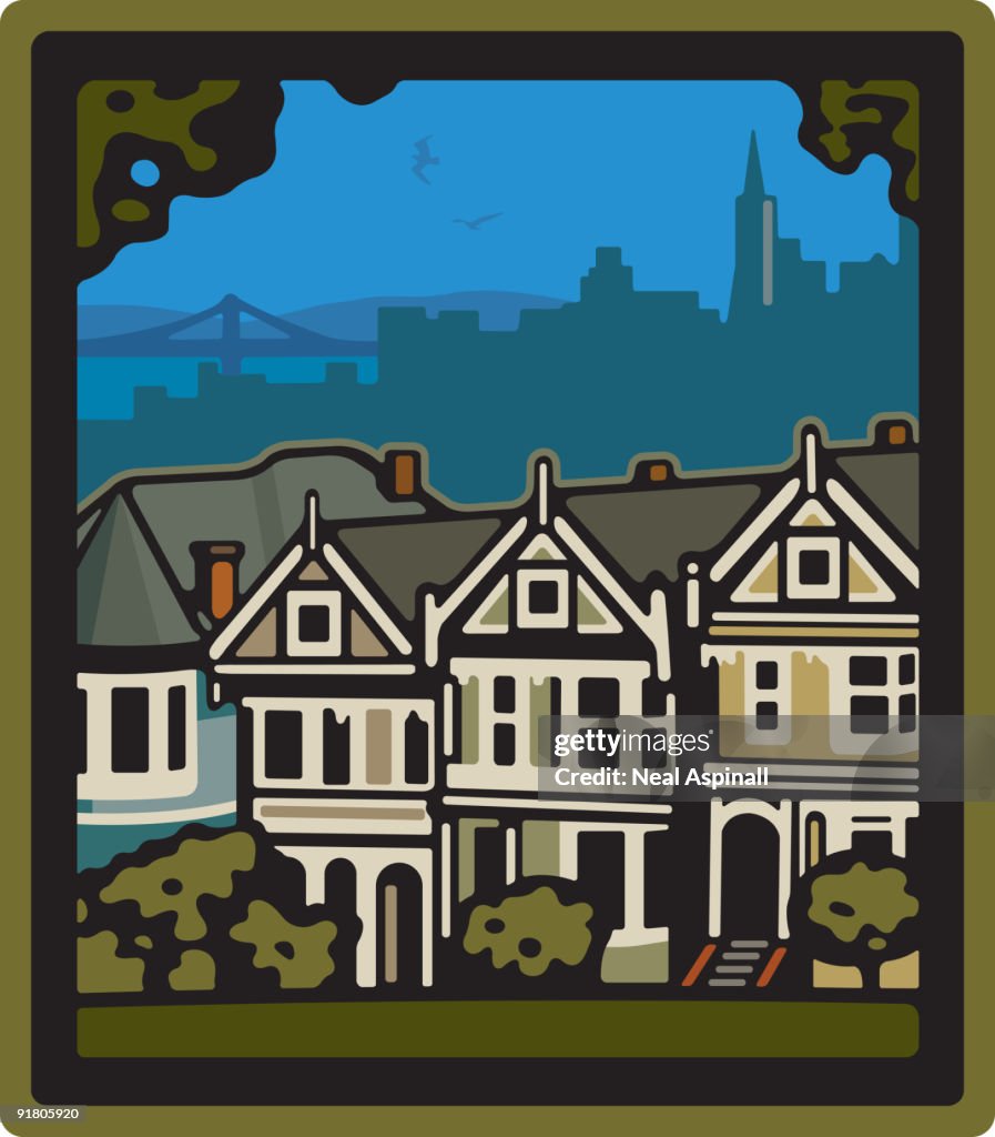 A row of houses in San Francisco