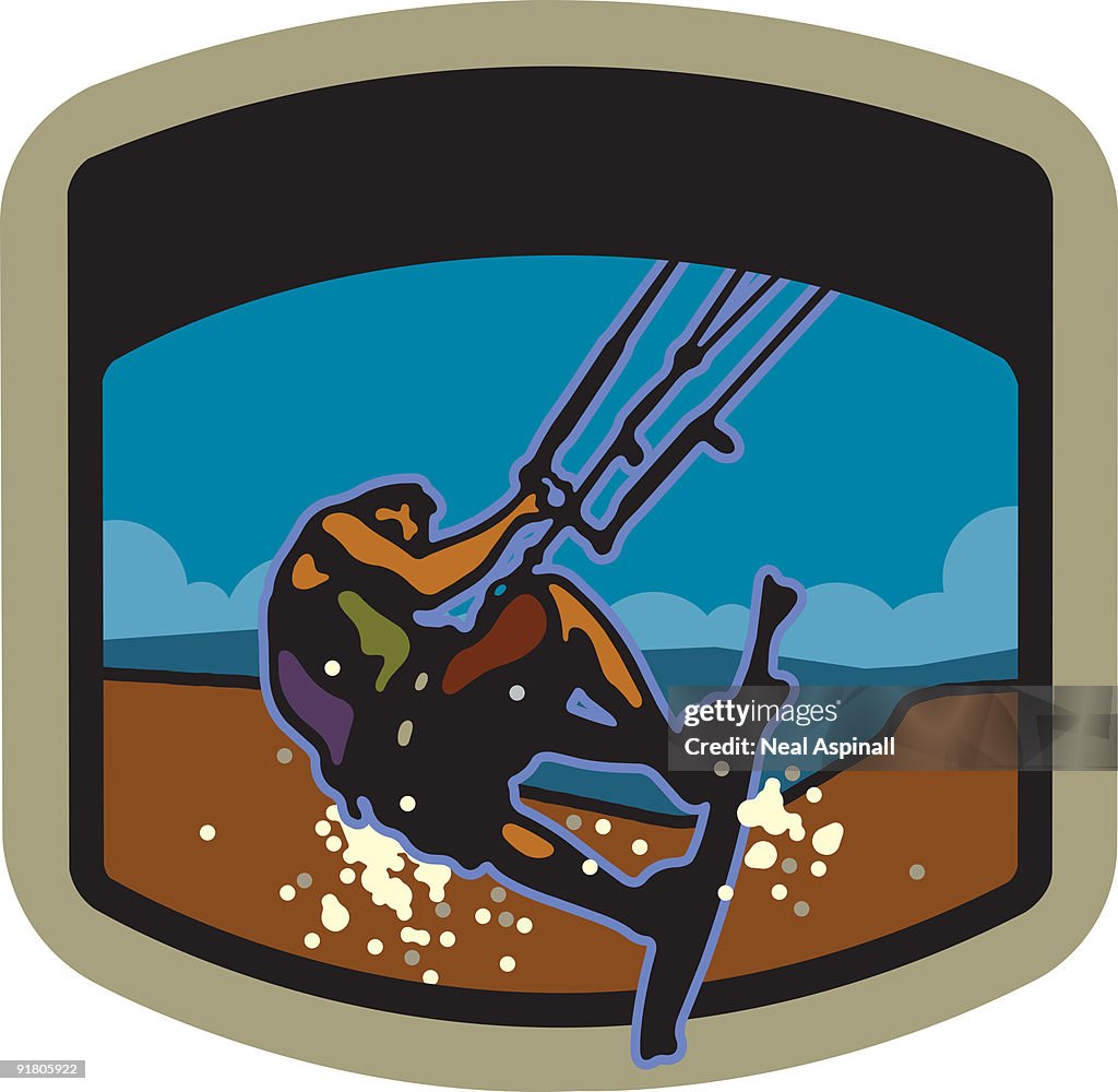 A kiteboarder