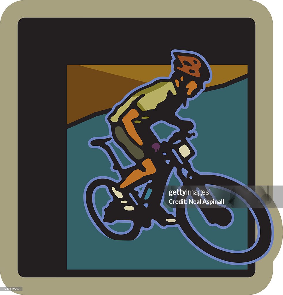 A man on a bicycle