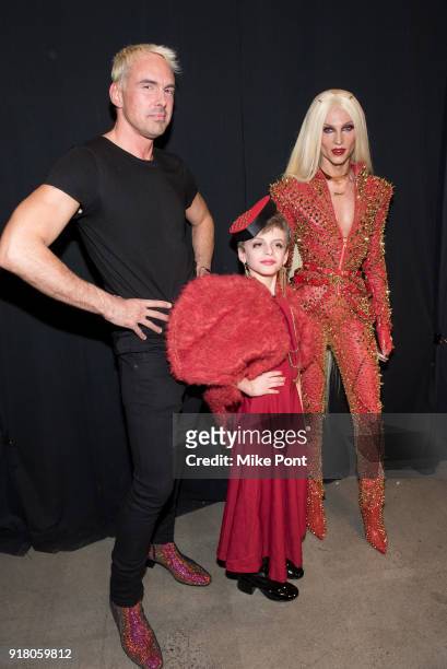 David Blond, Desmond and Phillipe Blond attend at The Blonds fashion show during New York Fashion Week: The Shows at Spring Studios on February 13,...