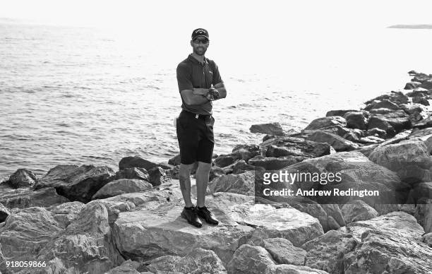 Alvaro Quiros of Spain poses for a portrait during the Pro Am prior to the start of the NBO Oman Open at Al Mouj Golf on February 14, 2018 in Muscat,...