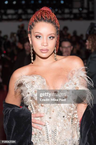 Jillian Hervey attends The Blonds fashion show during New York Fashion Week: The Shows at Spring Studios on February 13, 2018 in New York City.