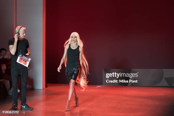 David Blond and Phillipe Blond seen on the runway during rehersal at The Blonds fashion show during New York Fashion Week: The Shows at Spring...