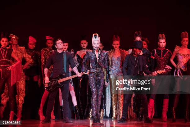 Daphne Guinness performs at The Blonds fashion show during New York Fashion Week: The Shows at Spring Studios on February 13, 2018 in New York City.