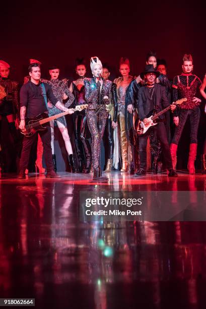 Daphne Guinness performs at The Blonds fashion show during New York Fashion Week: The Shows at Spring Studios on February 13, 2018 in New York City.