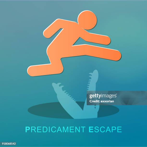 predicament escape - aggressive teeth man stock illustrations