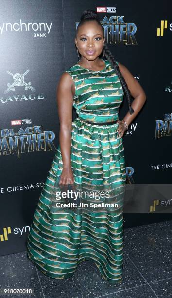 Actress Naturi Naughton attends the screening of Marvel Studios' "Black Panther" hosted by The Cinema Society with Ravage Wines and Synchrony at...