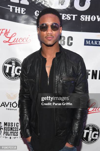 Actor Jessie T. Usher attends "Trap Du Soleil" YFN Lucci Birthday Celebration at Mechanicsville on February 13, 2018 in Atlanta, Georgia.